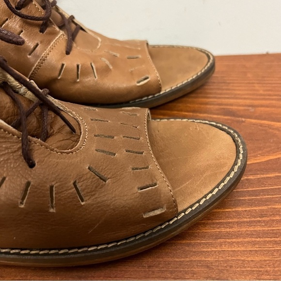 Muse & Cloud Women's Zycro Cognac Leather Lace-up Summer Boho Sandals NEW 10 - Picture 6 of 11